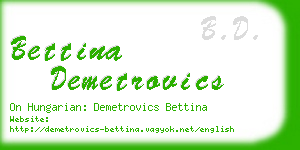 bettina demetrovics business card